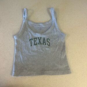 Brandy Melville Heather Gray Tank with Green Texas Graphic